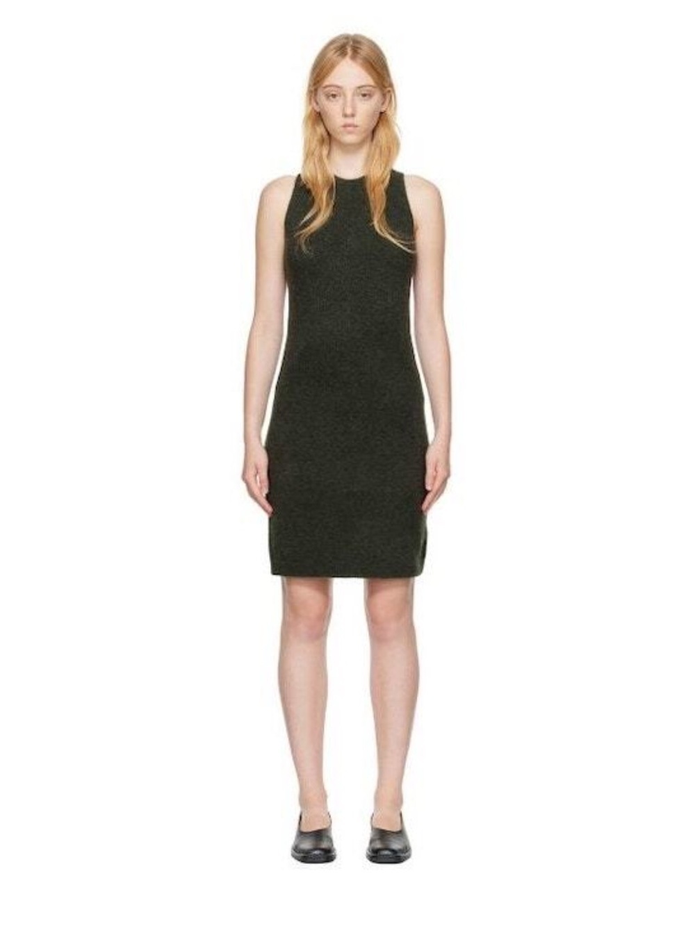 Vince Sleeveless Knee Length Wool Alpaca Blend Sweater Dress XL Black Shift